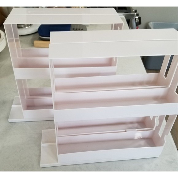 Slim Sliding Storage Rack for spices White 2 count - Picture 3 of 8